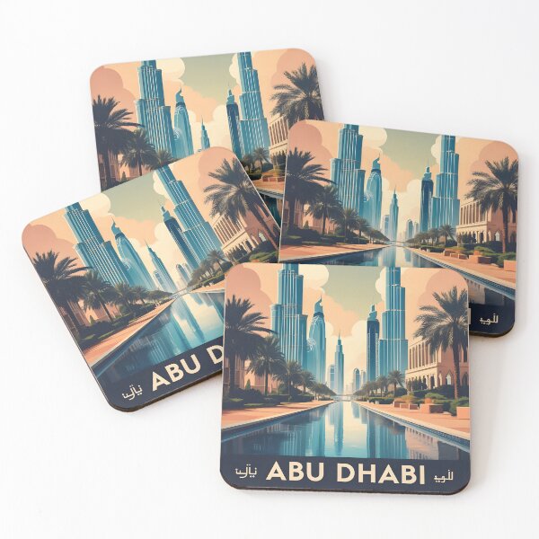 Item preview, Abu Dhabi Arab Emirates Vintage Travel Tourism Art designed and sold by TravelersGems.