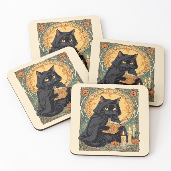 Item preview, Black Cat Reading The Jack o lantern Journal designed and sold by taiche.