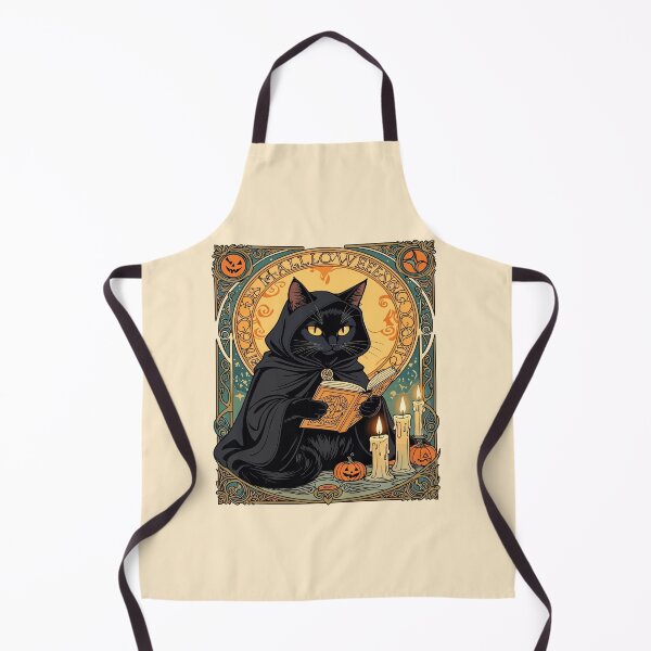 Item preview, Black Cat Reading The Jack o lantern Journal designed and sold by taiche.