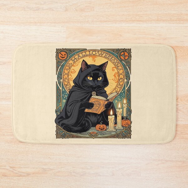 Item preview, Black Cat Reading The Jack o lantern Journal designed and sold by taiche.
