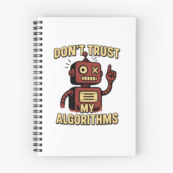 Item preview, Don’t Trust My Algorithms – Retro Robot Glitch Art Ironic AI Design designed and sold by BloomOfDesign.
