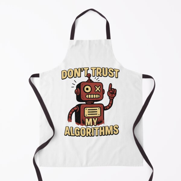 Item preview, Don’t Trust My Algorithms – Retro Robot Glitch Art Ironic AI Design designed and sold by BloomOfDesign.