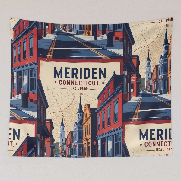 Item preview, Meriden Connecticut 1950s USA Vintage Travel Tourism designed and sold by TravelersGems.