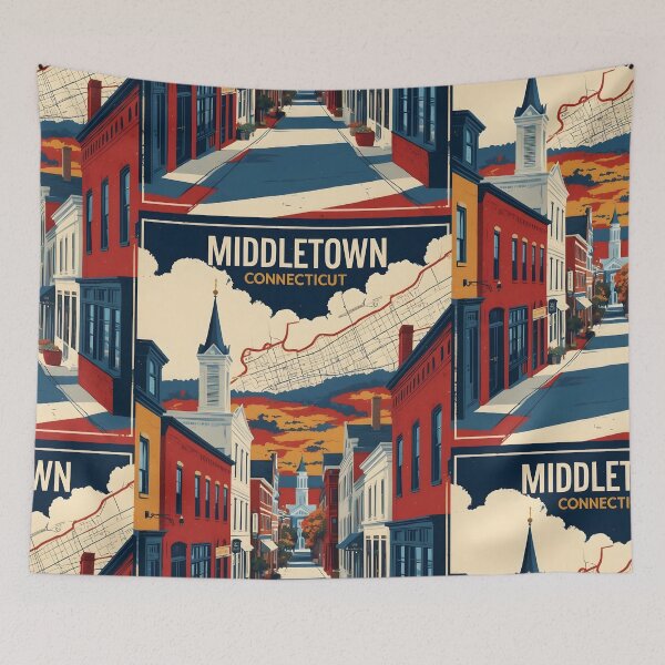 Item preview, Middletown Connecticut 1950s USA Vintage Travel Tourism designed and sold by TravelersGems.