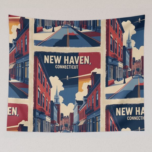 Item preview, New Haven Connecticut 1950s USA Vintage Travel Tourism designed and sold by TravelersGems.