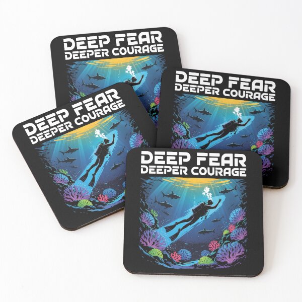 Item preview, Deep Fear Deeper Courage – Bioluminescent Shark and Coral Reef Scuba  designed and sold by al21ex.