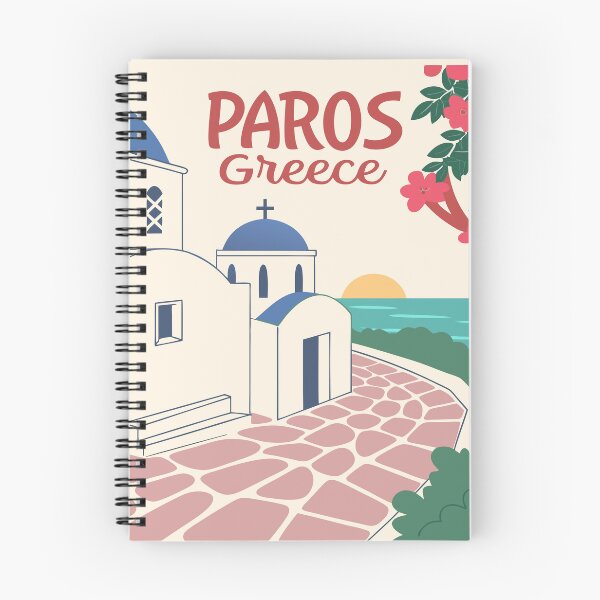 Item preview, Paros Greece Retro Travel Poster – Flat Vector Aegean Island Art designed and sold by MAGICKEY2024.