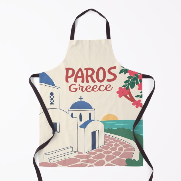 Item preview, Paros Greece Retro Travel Poster – Flat Vector Aegean Island Art designed and sold by MAGICKEY2024.