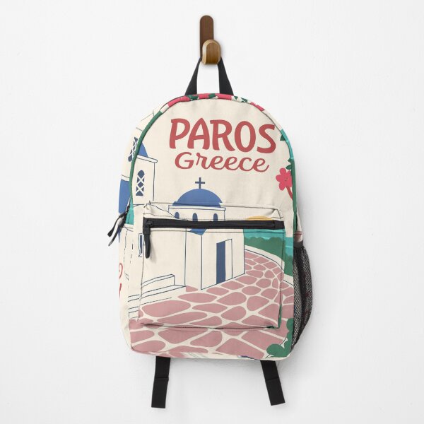 Item preview, Paros Greece Retro Travel Poster – Flat Vector Aegean Island Art designed and sold by MAGICKEY2024.