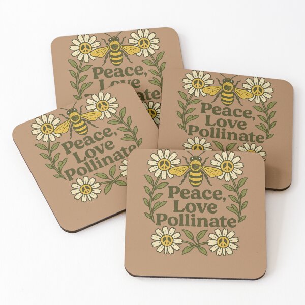 Item preview, Peace Love Pollinate Bee Floral designed and sold by FrictionMaxxing.