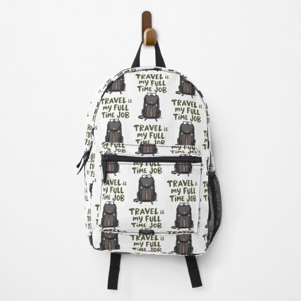 Item preview, Backpack With Glasses and Tie – Travel Life Motto designed and sold by Fikuall.