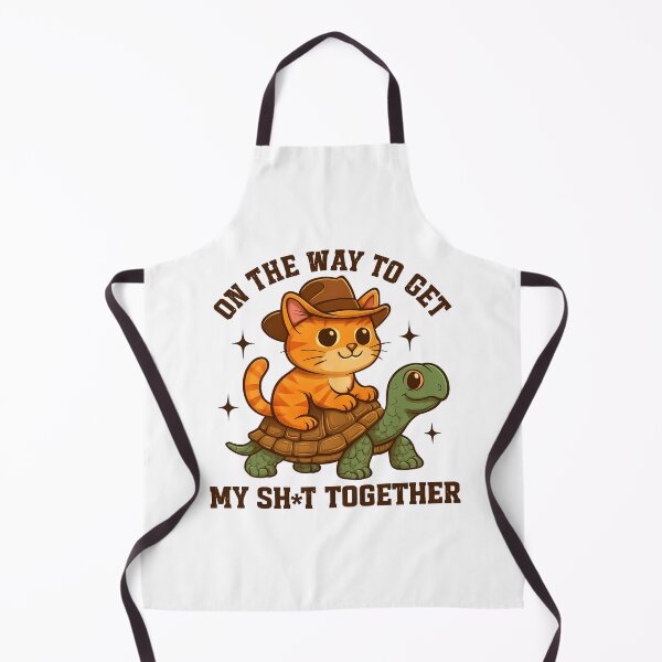 Item preview, Funny Cat Riding Turtle - On The Way To Get My Sh*t Together designed and sold by Shivartdesign36.