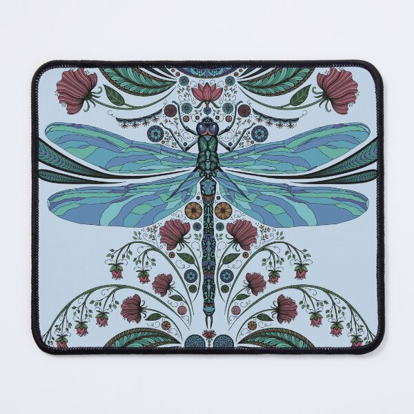 Item preview, Dragonfly Zen: Enchanted Symmetry in Teal and Blush designed and sold by AmberEchoCreates.