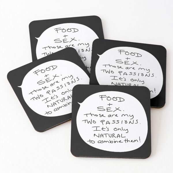 Item preview, “Food + Sex – My Two Passions” Funny George Quote in Handwritten Speech Bubble Style designed and sold by from here 2 mars.