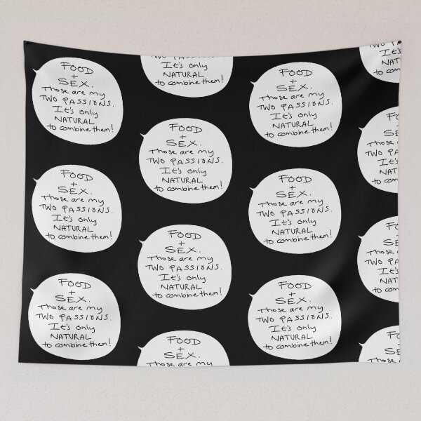 Item preview, “Food + Sex – My Two Passions” Funny George Quote in Handwritten Speech Bubble Style designed and sold by from here 2 mars.