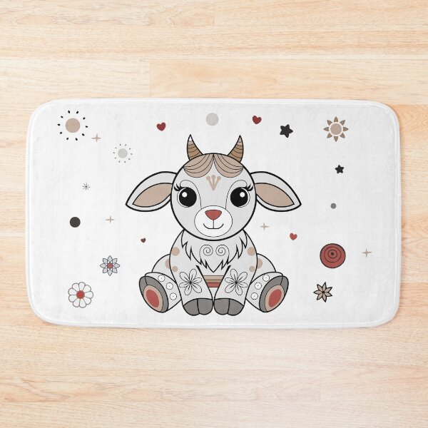 Item preview, Plush Goat Toy with Floral Decorations. designed and sold by GregorySmithRed.