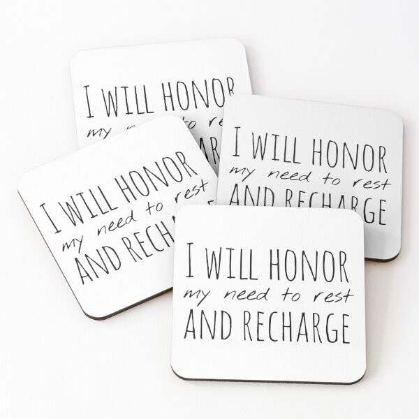 Item preview, I Will Honor My Need to Rest and Recharge – Affirmation – Self-Care Reminder Typography Design designed and sold by Camila  Ardila.