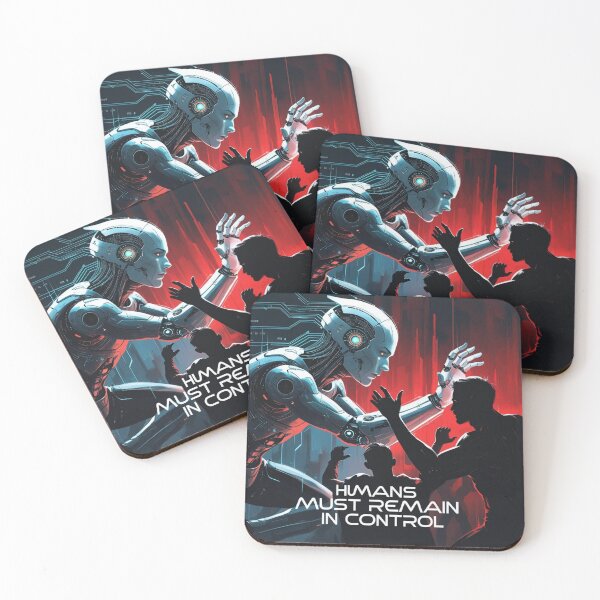 Item preview, Humans Must Remain in Control – AI Robot vs. Humanity Epic Battle designed and sold by smitke.