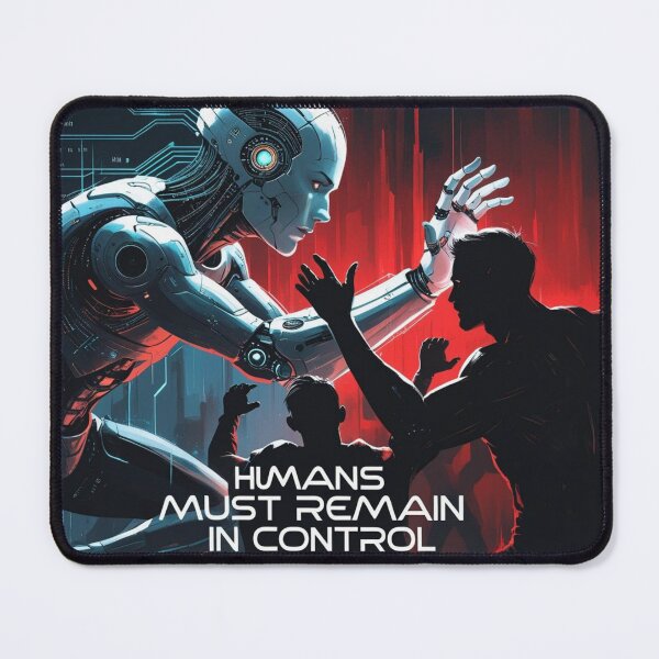 Item preview, Humans Must Remain in Control – AI Robot vs. Humanity Epic Battle designed and sold by smitke.