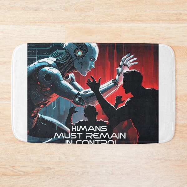 Item preview, Humans Must Remain in Control – AI Robot vs. Humanity Epic Battle designed and sold by smitke.