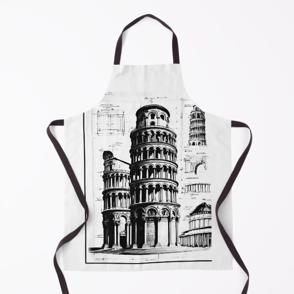 Item preview, Pisa Tower Italy – Black and White Illustration designed and sold by KeyCdesign.