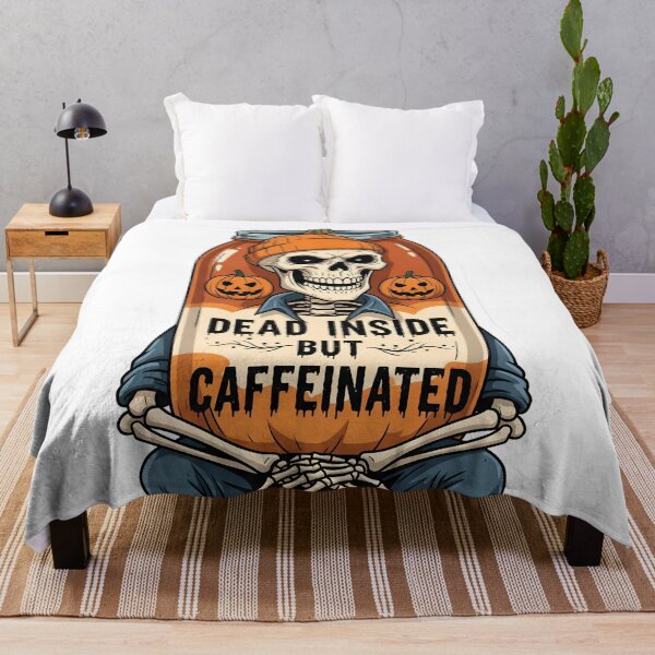 Item preview, Sarcastic Skeleton 'Dead Inside But Caffeinated' Pumpkin Spice designed and sold by StickyGuys.
