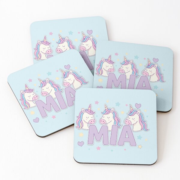 Item preview, Mia Name Unicorn Design – Cute Personalized Pastel Gift for Kids designed and sold by FilizDesigner.