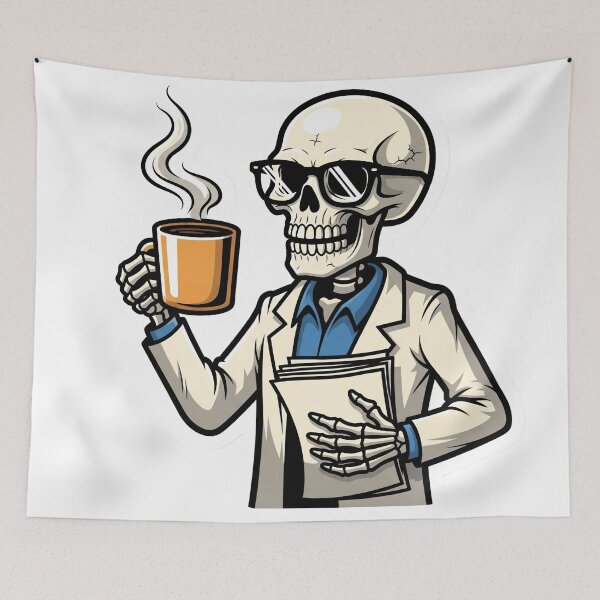 Item preview, Funny Skeleton Teacher on Coffee Break  designed and sold by StickyGuys.