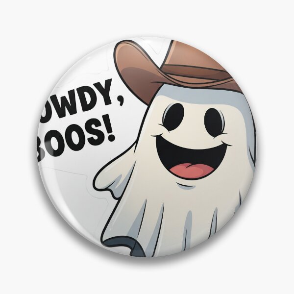 Item preview, "Howdy, Boos!" Cute Cowboy Ghost designed and sold by StickyGuys.