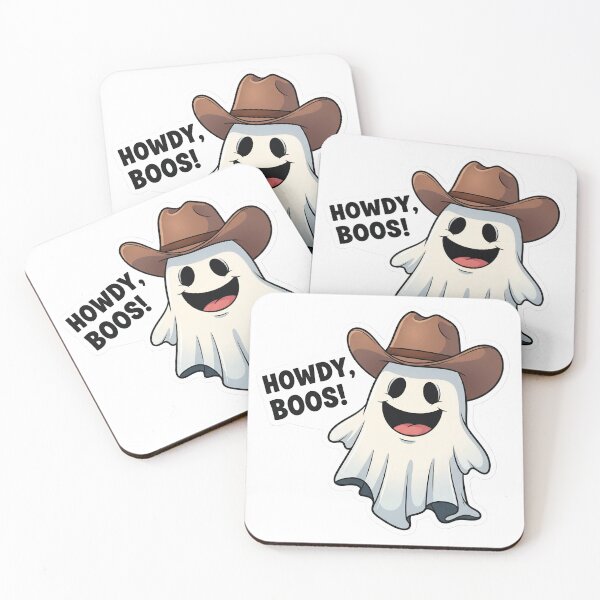 Item preview, "Howdy, Boos!" Cute Cowboy Ghost designed and sold by StickyGuys.