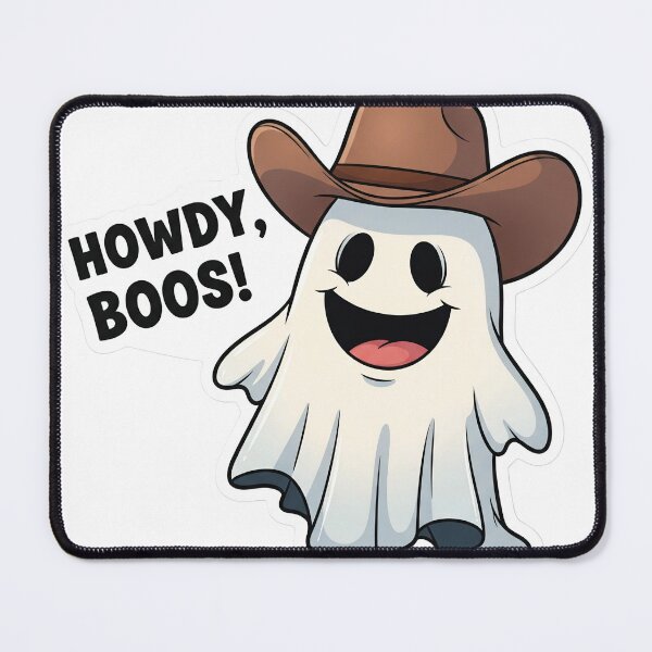 Item preview, "Howdy, Boos!" Cute Cowboy Ghost designed and sold by StickyGuys.