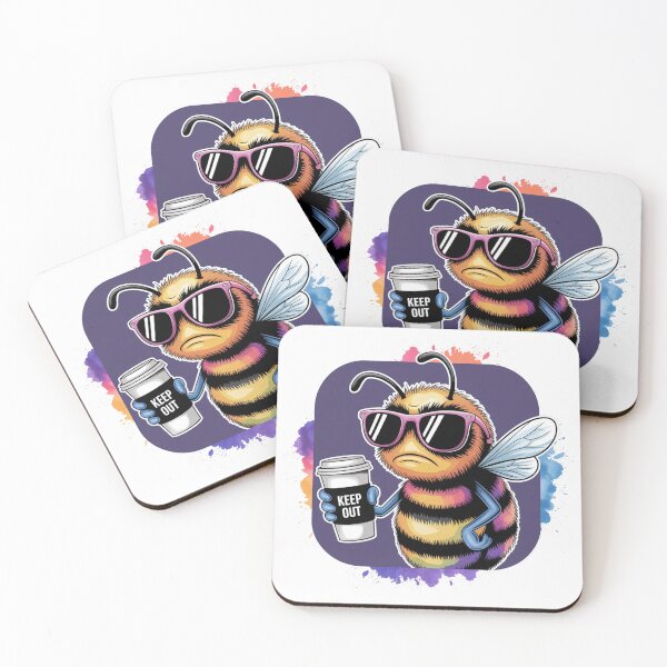 Item preview, Grumpy Bee design with Funny Quote "Keep Out"  designed and sold by GoldPixelQueen.
