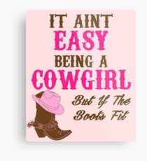 Cute Funny Western Country CowGirl T-shirt for Rodeo Lovers Metal Print