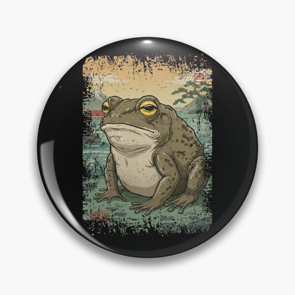 Item preview, Grumpy Frog In Japanese Garden Retro Frog Aesthetic  designed and sold by alenaz.