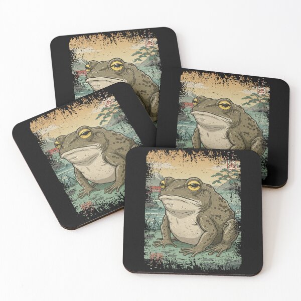 Item preview, Grumpy Frog In Japanese Garden Retro Frog Aesthetic  designed and sold by alenaz.