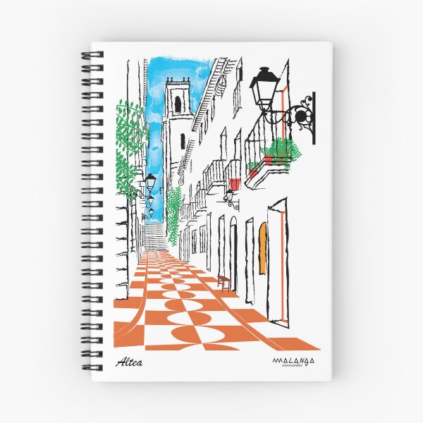 Item preview, T-shirt illustration of Altea's main street with orange ground designed and sold by malangacamisetas.