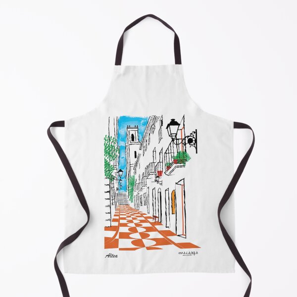 Item preview, T-shirt illustration of Altea's main street with orange ground designed and sold by malangacamisetas.