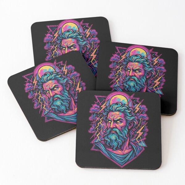 Aperçu de l'œuvre Dieu Zeus Mythologie grecque Rétro Vaporwave créée et vendue par TomFrontierArt.