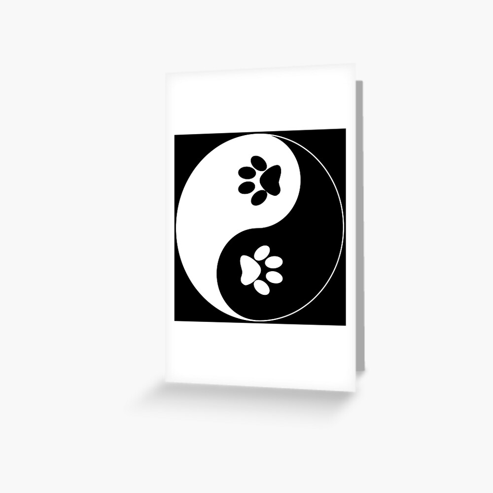 Yin Und Yang Fussspuren Katze Hund Kunstdruck Von Kailukask Redbubble