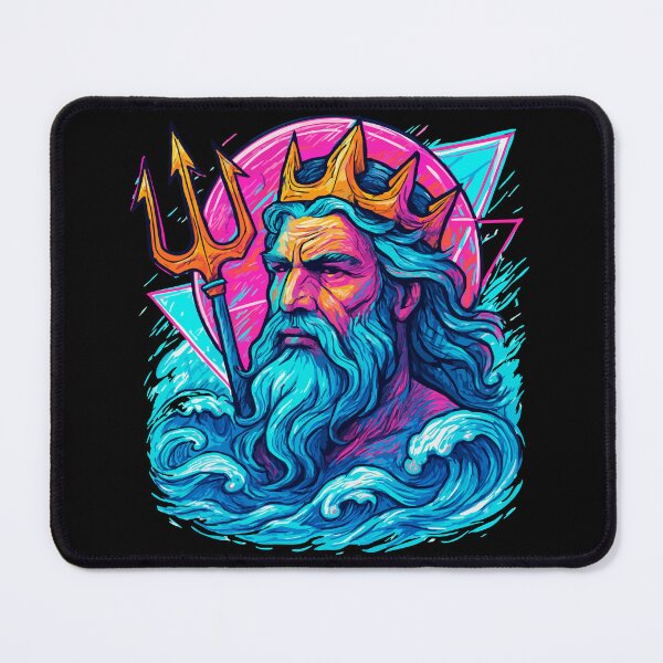Item preview, Poseidon God Greek Mythology Retro Vaporwave designed and sold by TomFrontierArt.