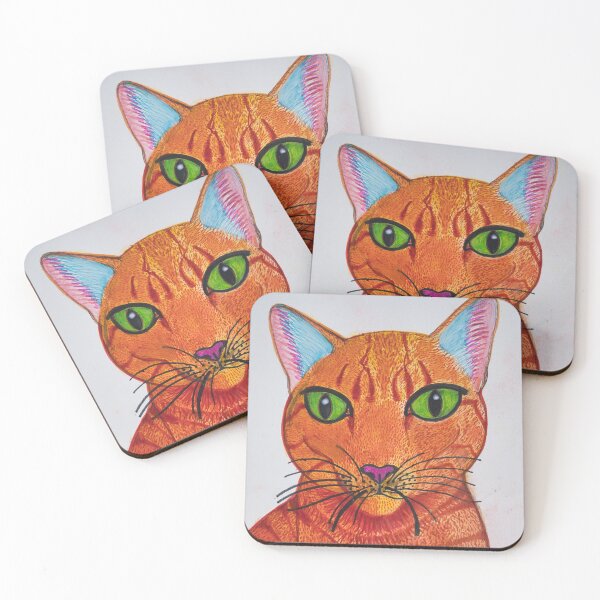 Item preview, Green eyed ginger cat designed and sold by Rebekah Gavra.