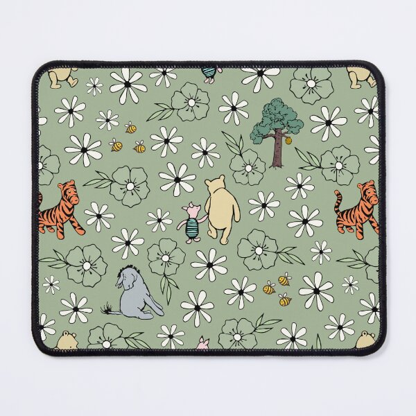 Item preview, Classic Pooh and Friends Floral Sage Green designed and sold by KrisInStitches.