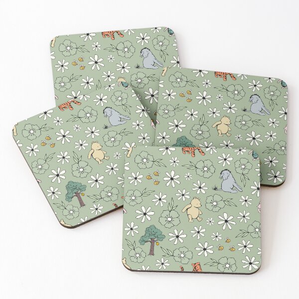 Item preview, Classic Pooh and Friends Floral Sage Green designed and sold by KrisInStitches.