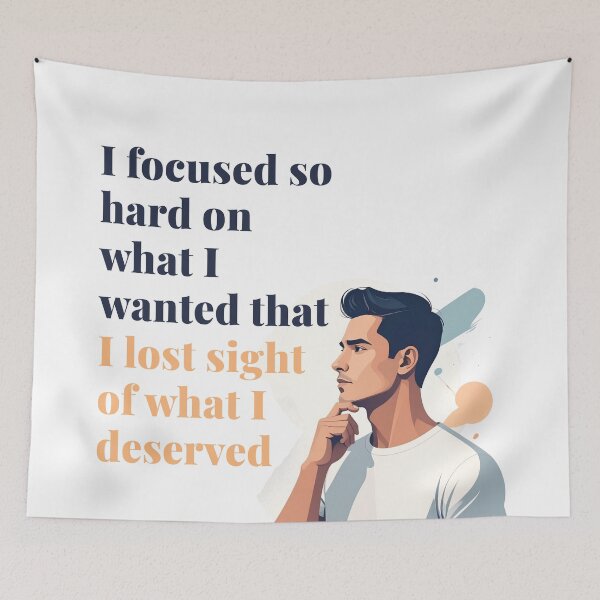 Item preview, What I Wanted vs What I Deserved – Emotional Quote Typography designed and sold by TeeTantra.