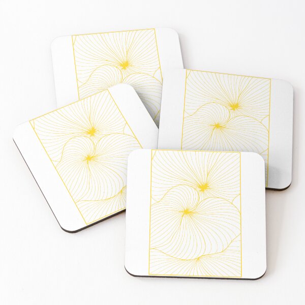 Item preview, Yellow Abstract Radiating Line Art Pattern designed and sold by ArtfulWeave.