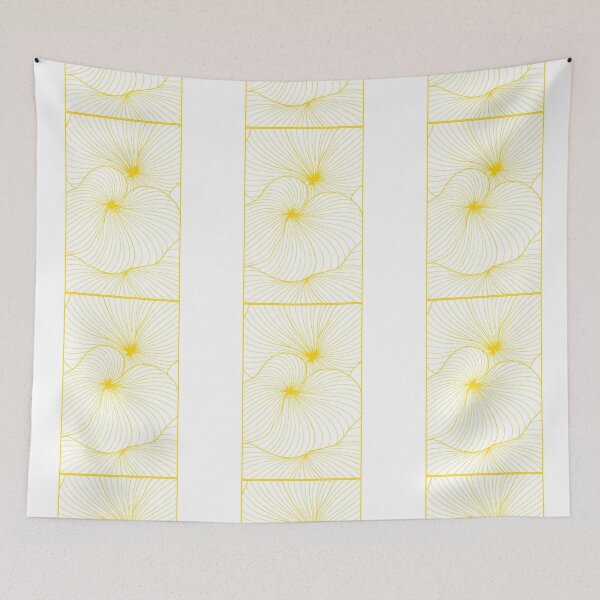 Item preview, Yellow Abstract Radiating Line Art Pattern designed and sold by ArtfulWeave.
