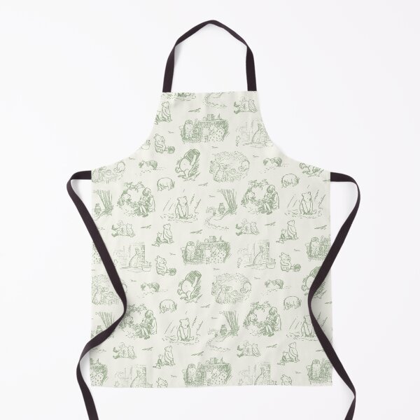 Item preview, Classic Pooh and Friends Storybook Sketches Floral Sage Green Ivory designed and sold by KrisInStitches.