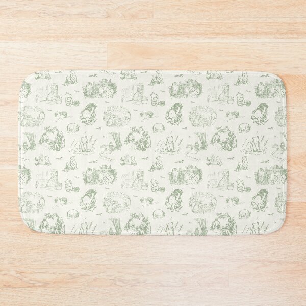 Item preview, Classic Pooh and Friends Storybook Sketches Floral Sage Green Ivory designed and sold by KrisInStitches.