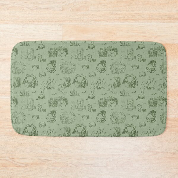 Item preview, Classic Pooh and Friends Storybook Sketches Floral Sage Green designed and sold by KrisInStitches.