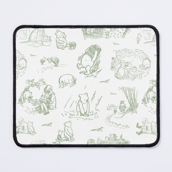 Item preview, Classic Pooh and Friends Storybook Sketches Floral Sage Green designed and sold by KrisInStitches.